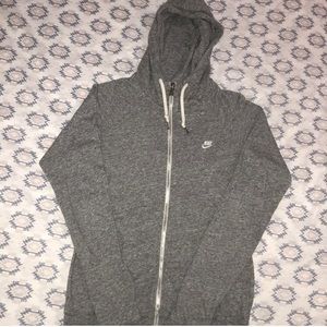 Gray Nike zip-up sweater